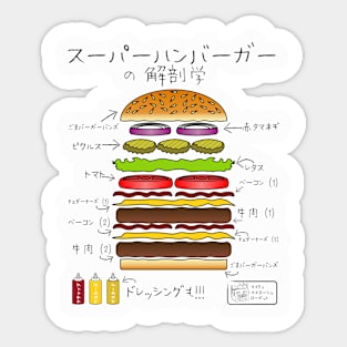 Super Hamburger Anatomy Japanese Sticker